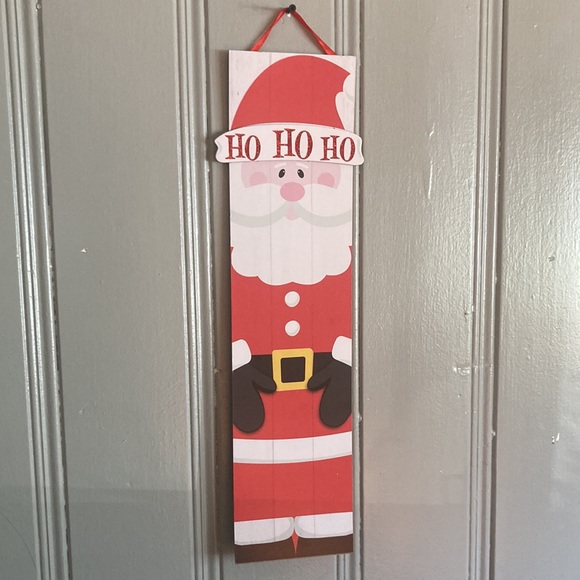 NWT Precious Vertical Glittered Ho Ho Ho Santa Christmas Wood Decoration Sign - Picture 9 of 16